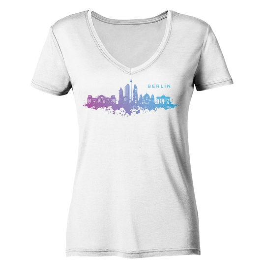 Berlin Skyline - Ladies Organic V-Neck Shirt
