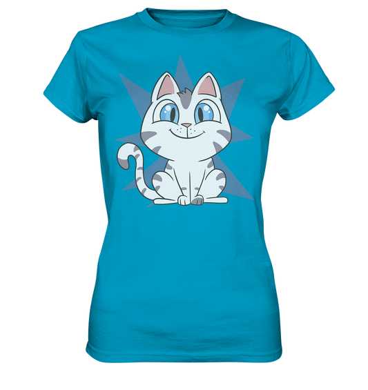 lächelnde Comic Katze  - Ladies Premium Shirt