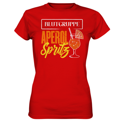 T Shirt Motiv Blutgruppe Aperol Spritz Ladies Premium